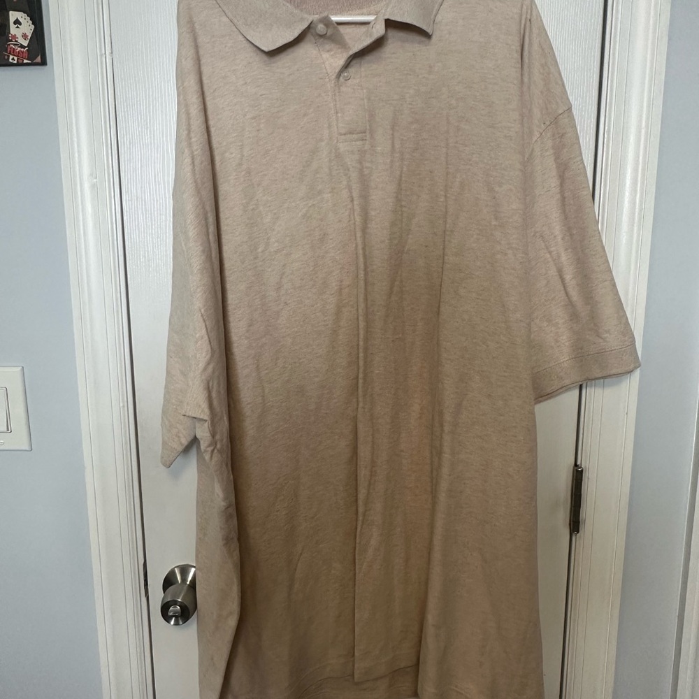 Harbor Bay‎ Beige Polo Shirt 6XLT